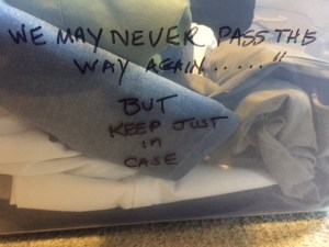 We may never pass this way again