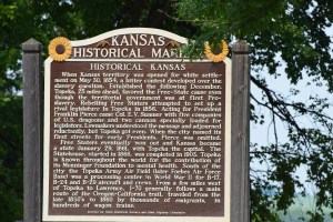Historic Kansas Marker at one of the many rest stops we visited.